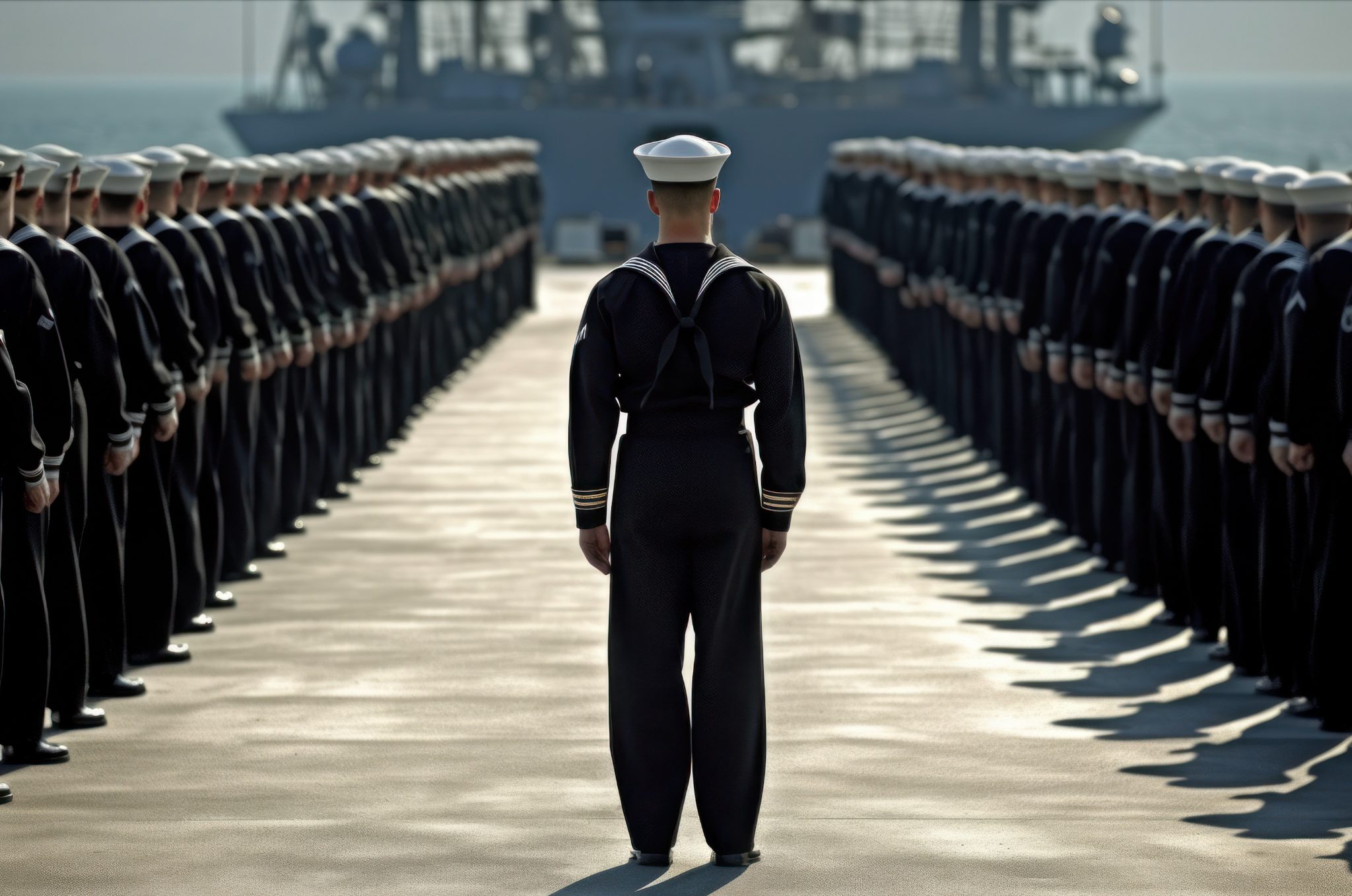 U.S. Marine Corps dress uniform with service medals