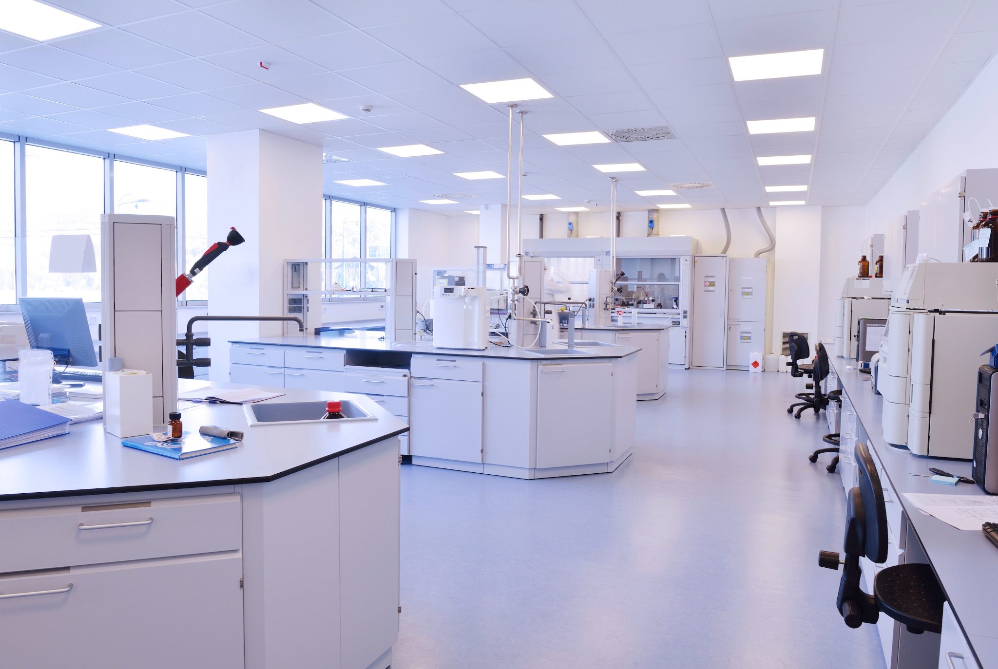 Post-construction final clean of a lab facility